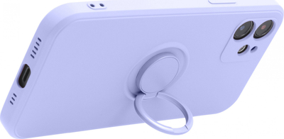Заштитна маска за телефон Forcell Silicone Ring за iPhone 8, силиконска, со прстен-штендер, виолетова