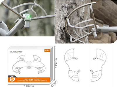 Mbrojtëse helikash SUNNYLIFE për DJI Mini 3, set 4 copë, plastike e lehtë, gri