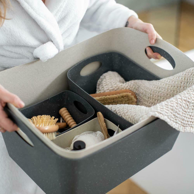 Kuti ruajtëse Koziol BOXXX L, 15L, plastike e ricikluar, e bardhë