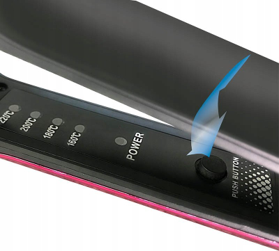 Piaster flokësh Aurora AU369, 30W, pllaka qeramike, e zezë rozë metalike