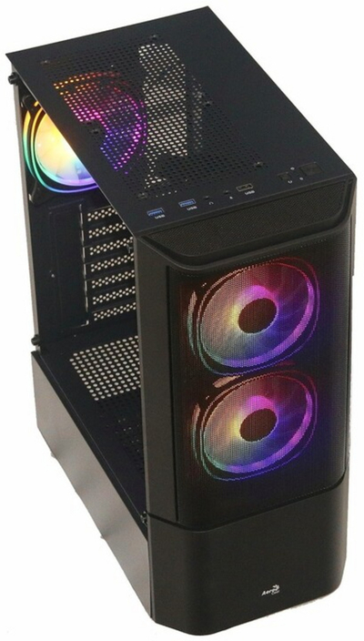 Kasë Aerocool Quantum v3 Midi-Tower, RGB, e zezë