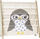 Raft librash për fëmijë 3 Sprouts Owl, xhepa pëlhure, kornizë druri, bezhë