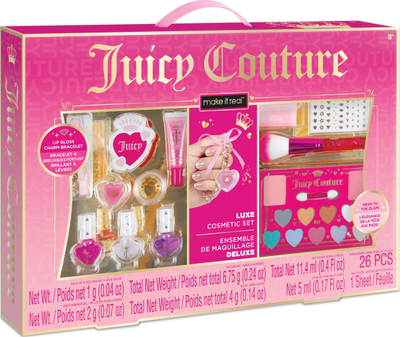 Set kozmetik Make It Real Juicy Couture Luxe, lip gloss dhe byzylyk me varëse, multingjyrësh