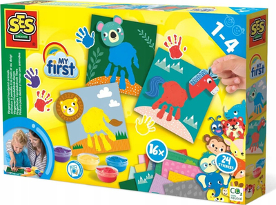 Set pikture me gishta SES Creative My First Handprint Animals, për kalamaj, shumëngjyrësh