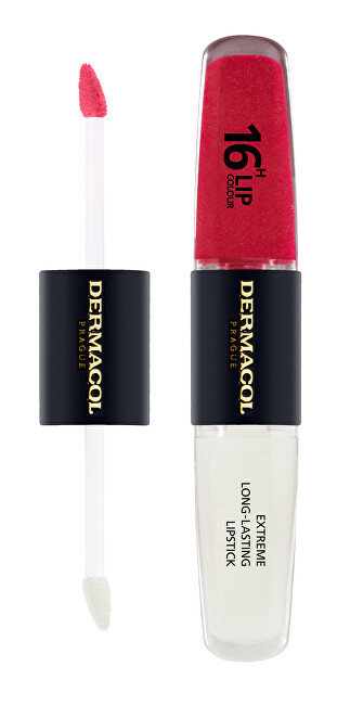 Buzëkuq Dermacol Extreme Long-Lasting Lip Color, 4 + 4 ml, nr.33