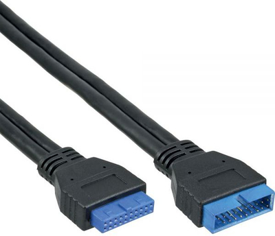Kablloja zgjatuese e brendshme InLine USB 3.0 19-pin, 0.35m, e zezë