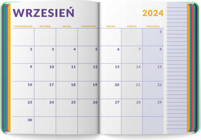 Училишен календар Softy 2024/2025, формат A5, неделни страници, жолт