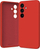 Силиконска маска Mercury за Samsung Galaxy S24, микрофибер, црвена