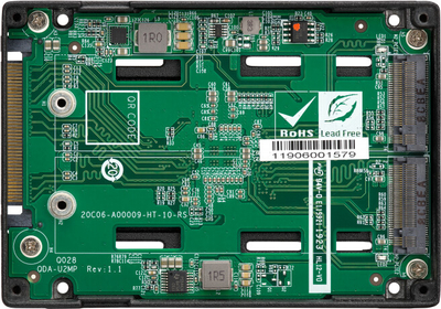Përshtatës disku QNAP QDA-U2MP - U.2 NVMe në dy M.2 NVMe SSD