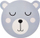 Mbështetëse tavoline Zeller Bear, plastike, 38 cm, blu