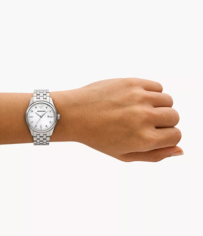 Orë dore për femra Emporio Armani AR11614, e argjendtë