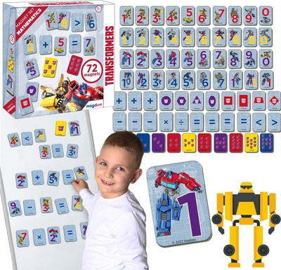 Lojë magnetike Ranok Transformers Learning to Count, 72 magnete, edukative, shumëngjyrëshe