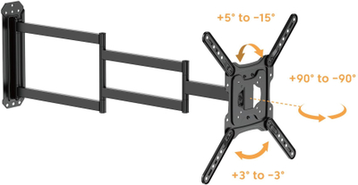 Ѕидна држачка за ТВ Brateck LPA84-445XL, 23"-65", 35kg, црна