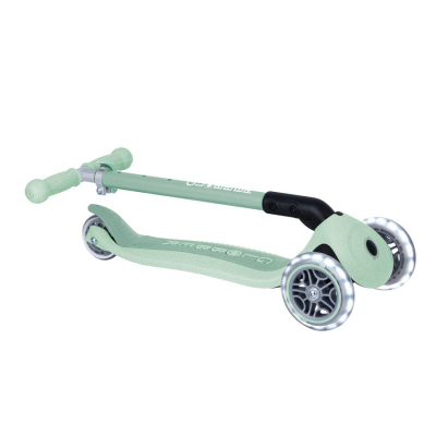 Trotinet Globber Primo Foldable Lights Ecologic Jr, 3 rrota, me drita LED, jeshil