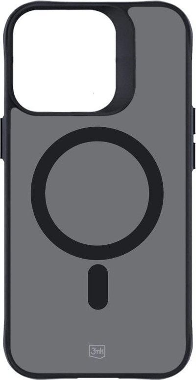 Футрола за телефон 3MK MagCase за iPhone 16 Pro, компатибилна со MagSafe, полупроѕирна Smoke