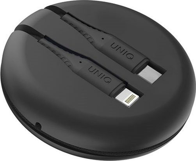 Kabllo karikimi UNIQ Halo, USB C në Lightning, 1.2m, 18W, gri e errët