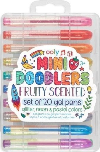 Set stilolapsa xheli OOLY Mini Doodlers Fruity Scented, 20 copë, glitter neon dhe pastel, shumëngjyrëshe