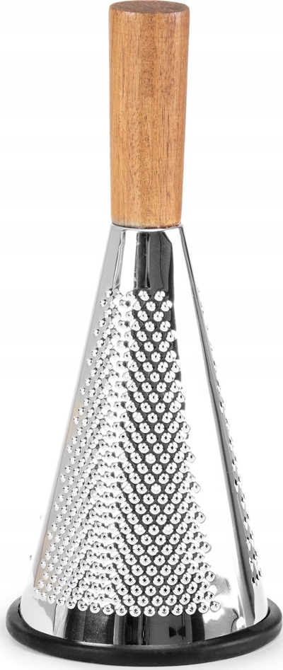 Rende konike çeliku inox, 3 lloje tehesh, dorezë druri, argjendtë