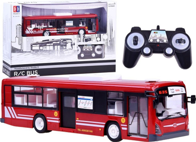 Lodër autobus me komandë me dorë Double E J-RC0282, 2.4GHz, me dyer që hapen, blu