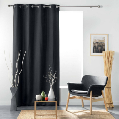 Perde me unaza Tissea Eyelet Curtain, 135 x 240 cm, blackout, antracit