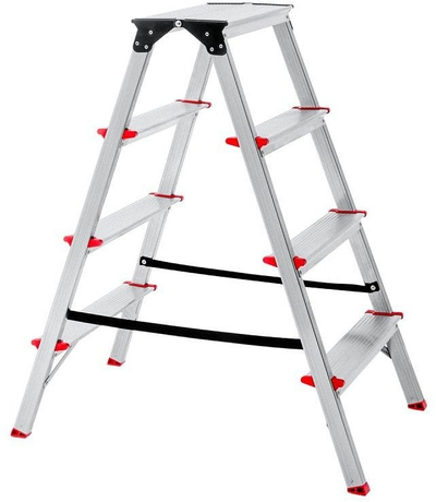 Скала DIY со степеници, 94.5cm, 150kg, сребрена