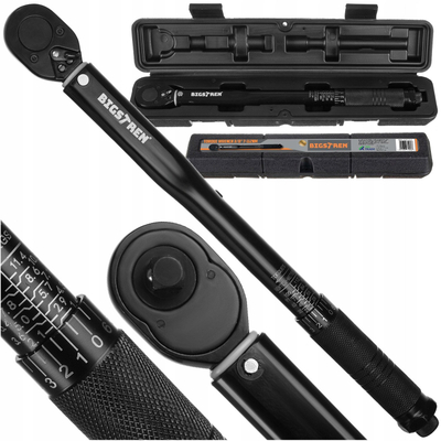 Динамометриски клуч БИГСТРЕН 26079, 3/8", 7–112Nm, металик