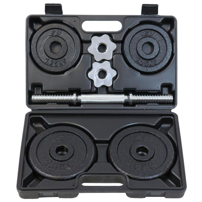 Hantel gize EB Fit, 10 kg, set i rregullueshëm, i zi