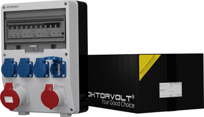 Panel elektrik ndërtimi Doktorvolt DV-6442-D, 32A, 4x230V Schuko, IP44