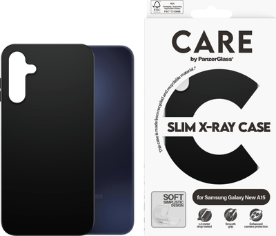 Kuti mbrojtse PanzerGlass CARE by Fashionable Case për Samsung Galaxy A16 4G A16 5G, plastike, e zezë