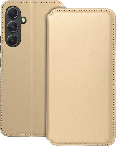 Këllëf telefoni Dual Pocket për Samsung Galaxy A54 5G, tip libër, me xhepa, ngjyrë e artë