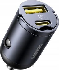 Karikues makine Baseus Tiny Star, 30W, 2 porta USB C dhe USB A, i zi