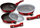 Set tiganë Berlinger Haus, 3 copë, të kuq/zi