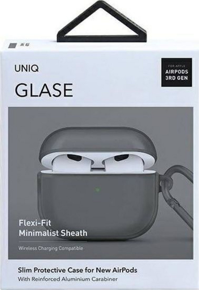 Kuti mbrojtëse Uniq Glase për Apple AirPods 3, e hirtë