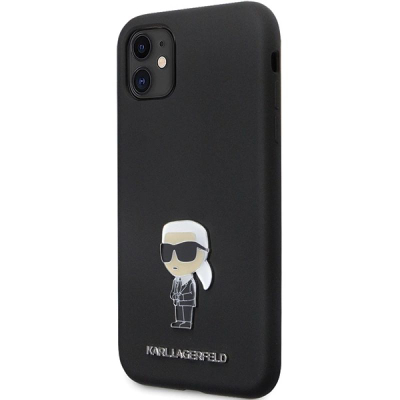 Kllëf telefoni Karl Lagerfeld KLHCN61SMHKNPK për iPhone 11/Xr 6.1", silikon, i zi
