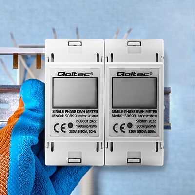 Matës energjie Qoltec Single phase electronic meter, 230V, LCD, për shina DIN