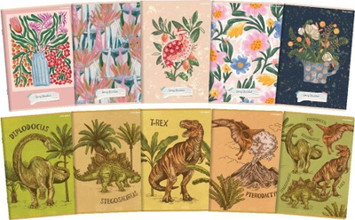Set fletore Top 2000 A5, 60 fletë, Dino dhe Spring, 10 copë bashkë