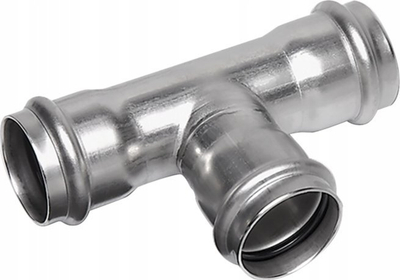 Tee presimi çelik inox Sanha NiroSan, 28mm, 3 dalje femër