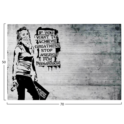 Pikturë murale Gobi HM4831, kanavacë e printuar, 70x50cm, bardhë e zi