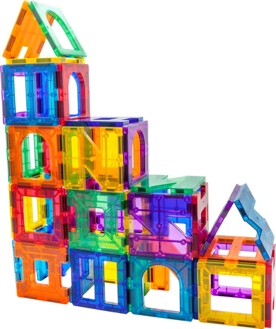 Lodër magnetike PicassoTiles PT42, set ndërtimi 3D, 42 copa, me ngjyra