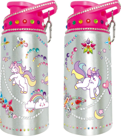 Set kreativ shishe uji Unicorn DIY, mozaik diamanti 5D, me ngjyra shumëngjyrëshe