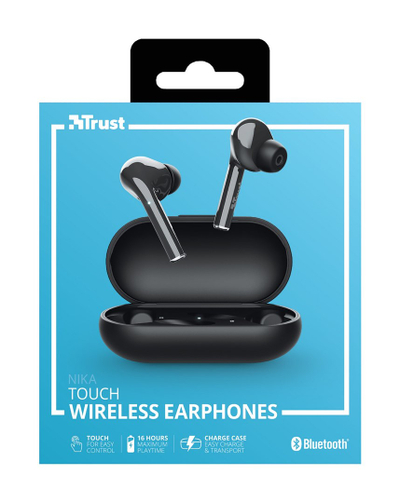 Kufje Bluetooth Trust Nika Touch, 16 orë, të zeza