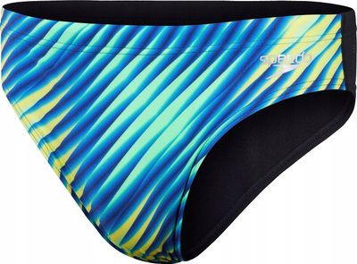 Rroba banjo për burra Speedo Allover Digital Brief, 7cm, Endurance+, blu me të zezë