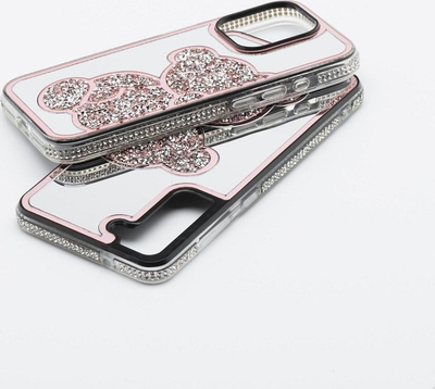 Maskë telefoni Teddy Bear për Samsung A51, TPU PU, rozë