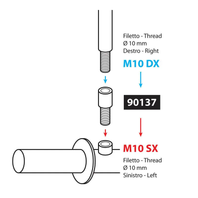 Bulon I Pasqyres Motorri 10mm D> 10mm M