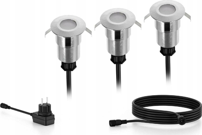 Set drite për kopësht Philips Gardenlink, 3x1W LED, IP67, argjendtë