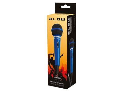 Mikrofon dinamik BLOW PRM202, kabllo 3m, omni-drejtues, blu