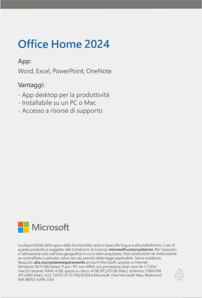 Software Microsoft Office Home 2024, 1 licencë, gjermanisht