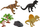 Set dinosauri në tub, 12 figura, shumëngjyrësh
