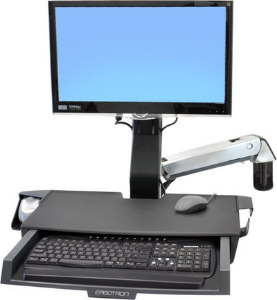 Mbajtëse monitori me tastierë Ergotron StyleView, sit-stand, për mur, gri
