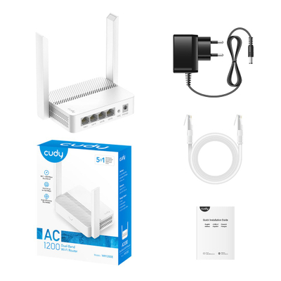 Router Cudy WR1200E, 1200Mbps, WiFi dual band, i bardhë